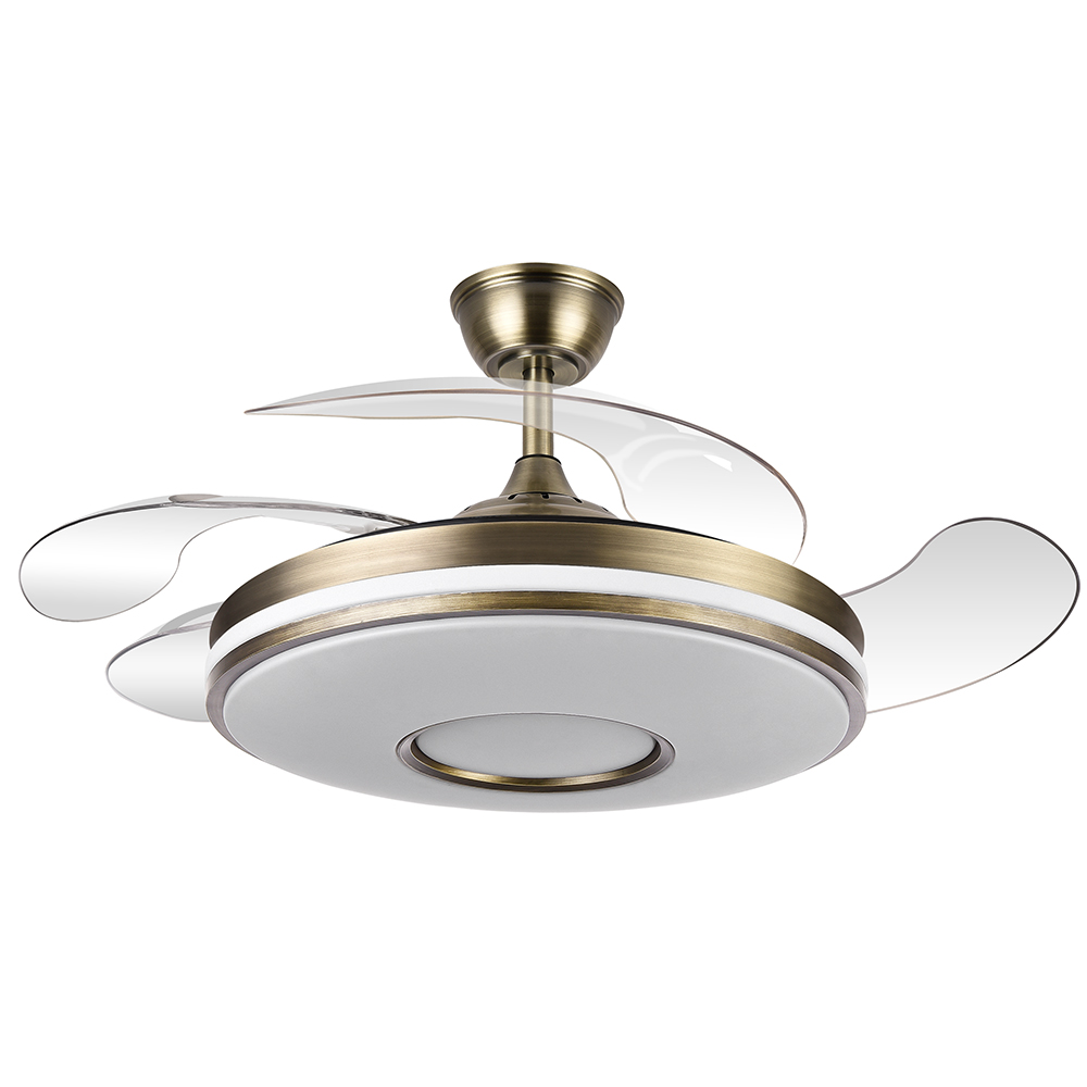 Ventilador Dani DC Plegable Metal Cuero 108Ø Ultrasilencioso 59w Regulable Mando, Memoria 165391414 - Fabrilamp
