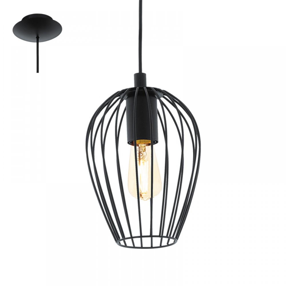 Eglo Colgante Vintage Newtown Negro 49477 - Lamparas Eglo