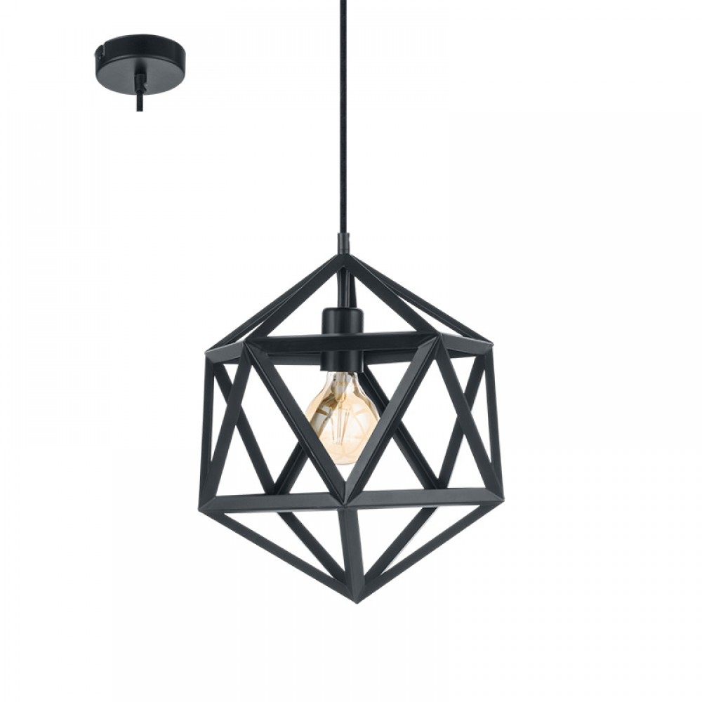 Eglo Colgante Vintage Embleton Negro 49761 - Lamparas Eglo