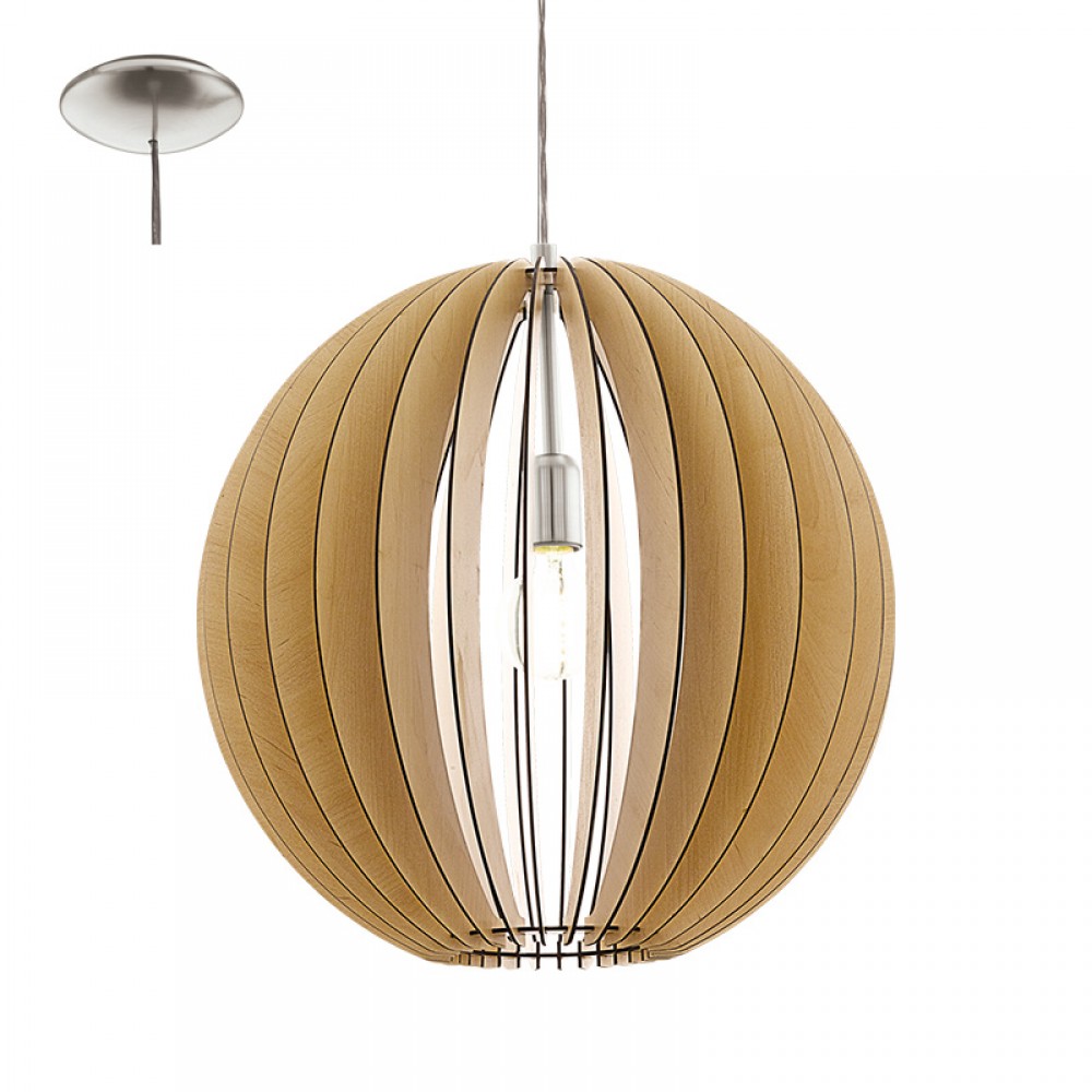 Eglo Colgante Madera Cossano E27 1 Luz 94765 - Lamparas Eglo