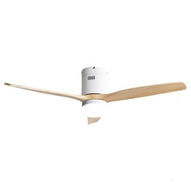 Ventilador Aguilon DC Blanco-Haya 132Ø 18W 3 Aspas Mando Memoria Y Temporizador 128291368 - Fabrilamp