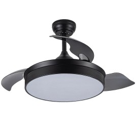 Ventilador Mini Cala DC Negro Plegable 91Ø 48w Mando Memoria y Temporizador 158999002 - Fabrilamp