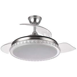 Ventilador Biliku DC Plegable Niquel 108Ø 72w Mando, Memoria y Temporizador 165191403 - Fabrilamp