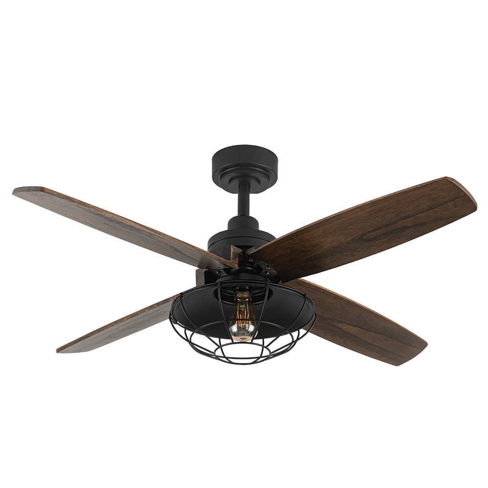 Ventilador Aquilo DC Negro 119,4Ø 1xE27 Mando Memoria y temporizador 182291409 - Fabrilamp
