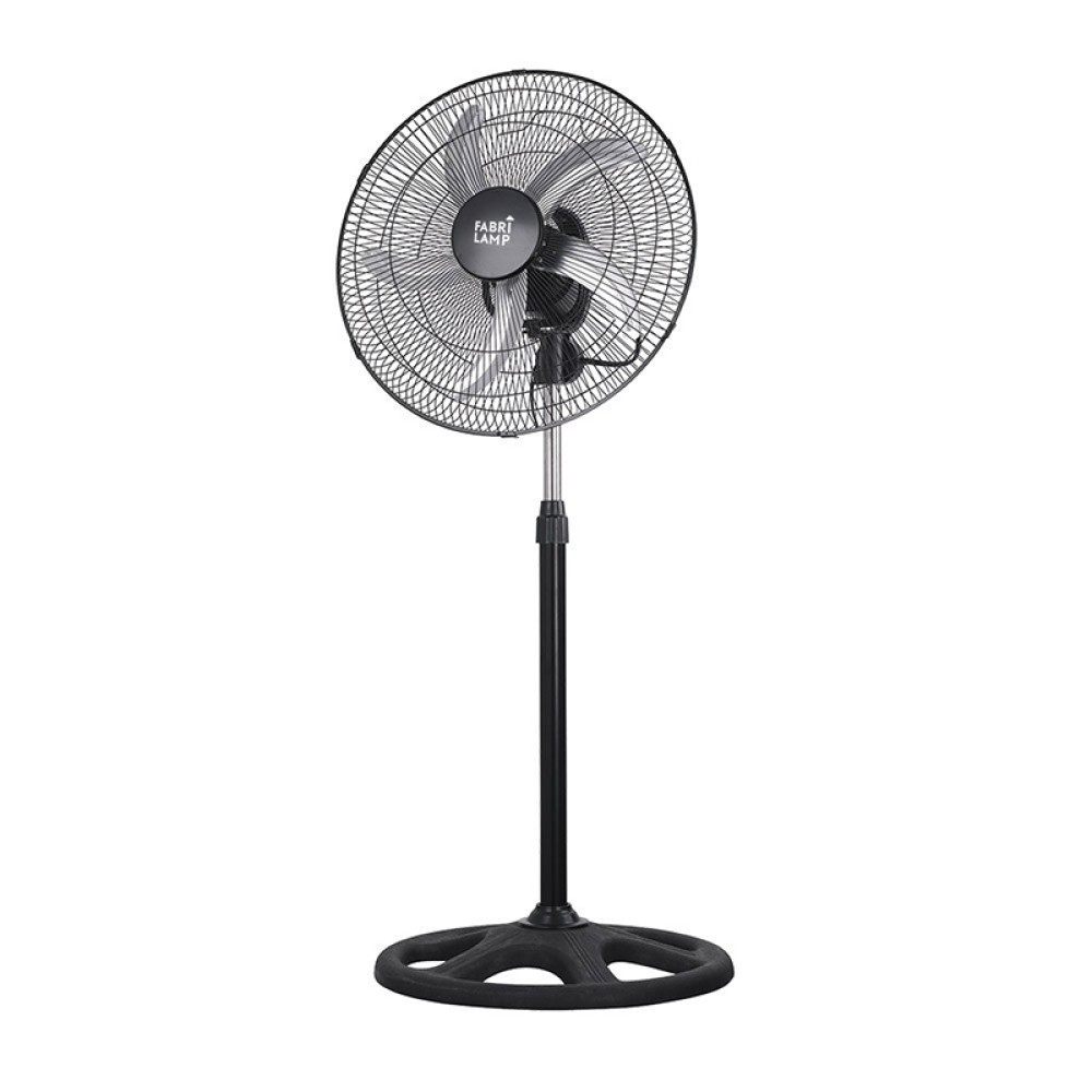 Ventilador Reforzado De pie Negro-Blanco-gris 50Ø 75w Giro 360 Regulable, Mando y Temporizador 183641009 - Fabrilamp