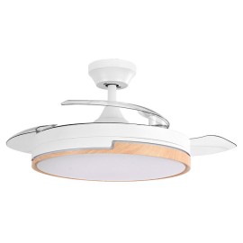 Ventilador Olimpia DC Blanco-Haya Plegable 107Ø 72w 3aspas Mando Memoria Y Temporizador 185991468 - Fabrilamp