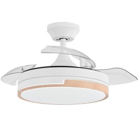 Ventilador Mini Olimpia DC Blanco-Haya Plegable 91Ø 48w Mando Memoria Y Temporizador 185999068 - Fabrilamp