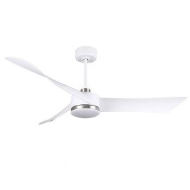 Ventilador Tempel Dc Blanco-niquel 132Ø 26W 3 Aspas Mando Memoria Y Temporizador 187491381 - Fabrilamp