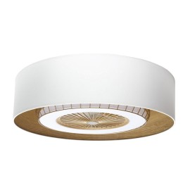 Ventilador Tania Blanco-Madera Clara 70Ø 72W 5 Aspas Mando Regulable Memoria Y Temporizador 188391701 - Fabrilamp
