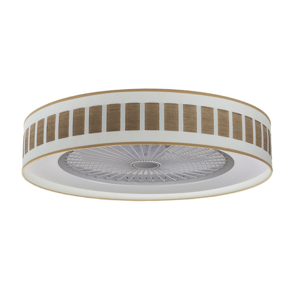 Ventilador Ivanna Blanco-Madera Oscura 60Ø 72W 5 Aspas Mando Regulable Memoria Y Temporizador 188491584 - Fabrilamp