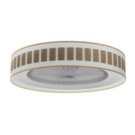 Ventilador Ivanna Blanco-Madera Oscura 60Ø 72W 5 Aspas Mando Regulable Memoria Y Temporizador 188491584 - Fabrilamp