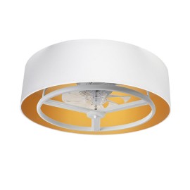 Ventilador AnusKa DC Blanco-Oro 70Ø 60W 8 Aspas Mando Regulable Memoria Y Temporizador 188691701 - Fabrilamp