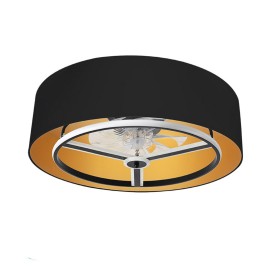 Ventilador AnusKa DC Negro-Oro 70Ø 60W 8 Aspas Mando Regulable Memoria Y Temporizador 188691709 - Fabrilamp