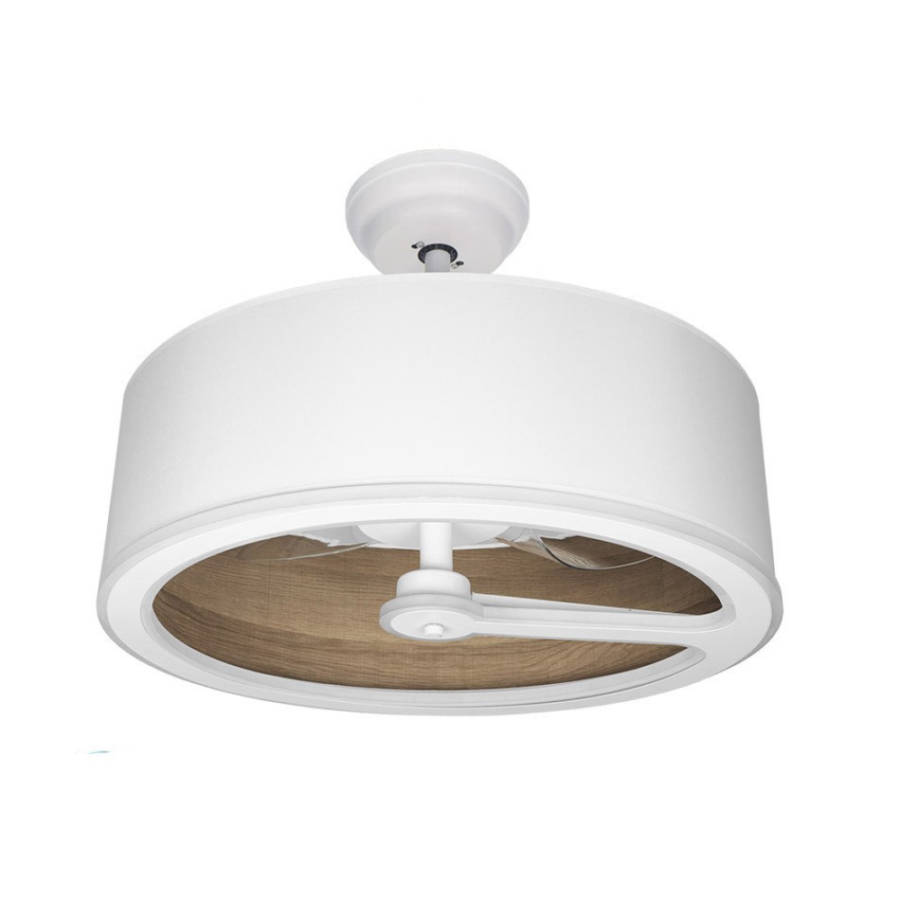 Ventilador Tatiana DC Blanco-Madera Oscura 62Ø 110W 3 Aspas Mando Memoria Y Temporizador 189191384 - Fabrilamp