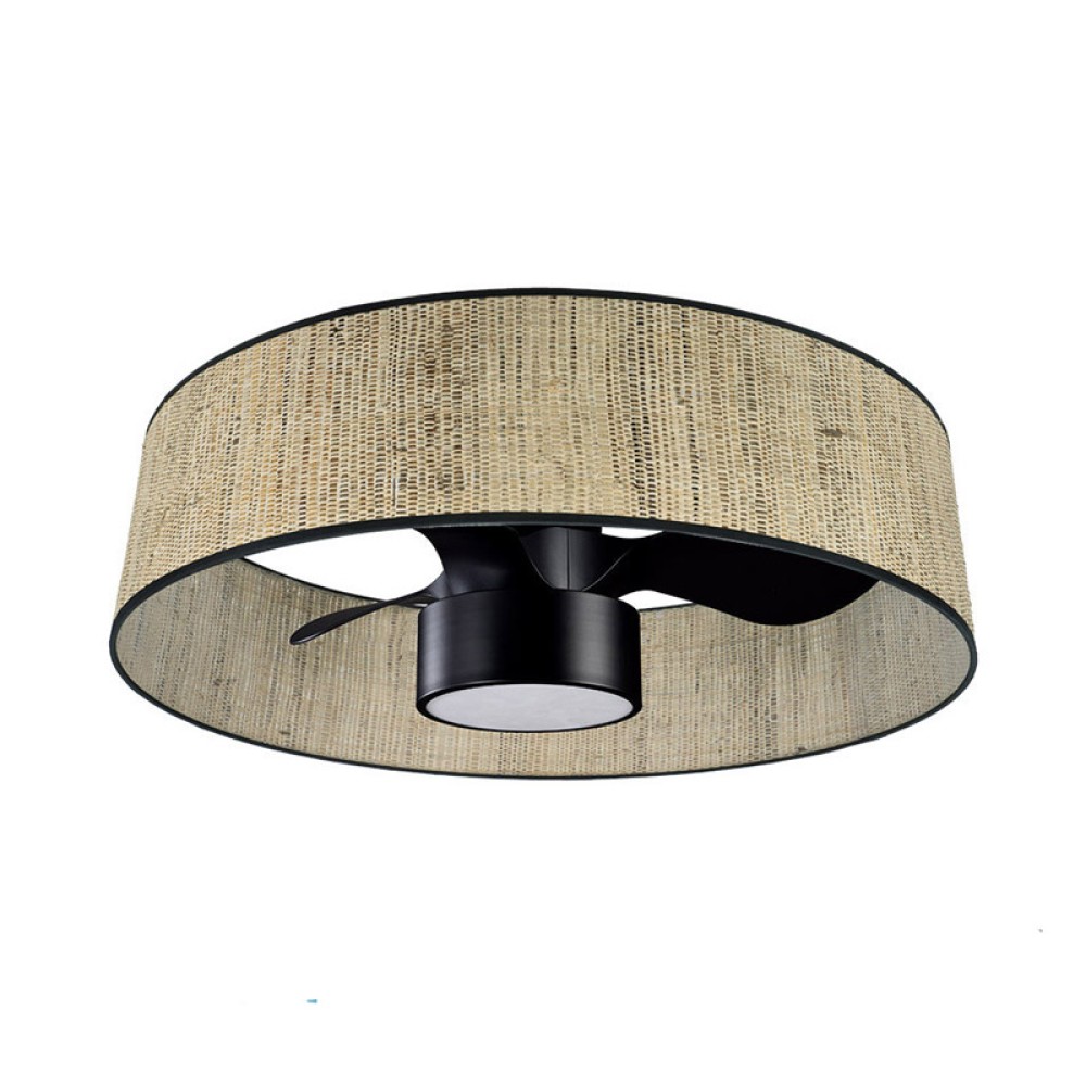 Ventilador Natasha DC Mimbre-Nero 70Ø 24W 3 Aspas Mando Memoria Y Temporizador 189991709 - Fabrilamp