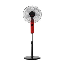 Ventilador Circus Rojo-Negro De Pie 43Ø 45w 5Aspas Oscilante Mando y Temporizador 207541007 - Fabrilamp