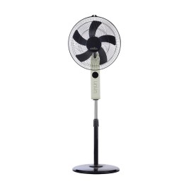 Ventilador Circus Beis-Negro De Pie 43Ø 45w 5Aspas Oscilante Mando y Temporizador 207541015 - Fabrilamp