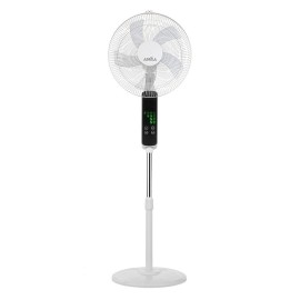 Ventilador Rodium Blanco De Pie 43Ø 45w 5Aspas Oscilante Mando y Temporizador 207641001 - Fabrilamp
