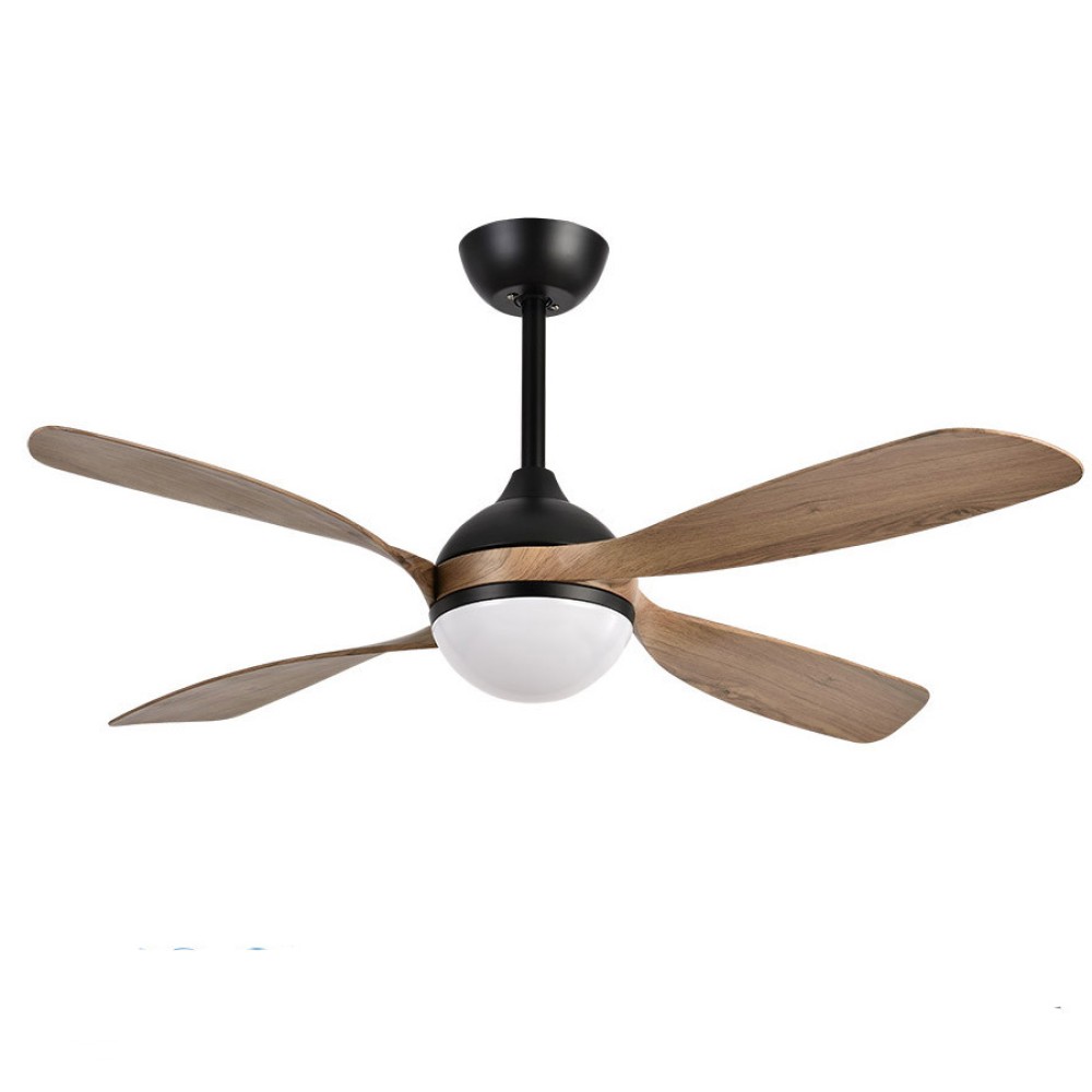 Ventilador Livorno DC Negro-Roble 132Ø 30w 4Aspas Mando Memoria y Temporizador 208191436 - Fabrilamp