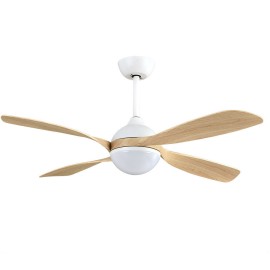 Ventilador Livorno DC Blanco-Haya 132Ø 30w 4Aspas Mando Memoria y Temporizador 208191468 - Fabrilamp
