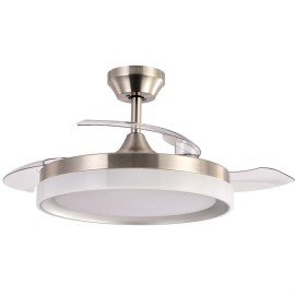 Ventilador Zenit DC Niquel Plegable 107Ø 72w 3aspas Mando Memoria Y Temporizador 208491303 - Fabrilamp