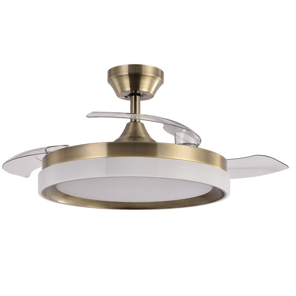 Ventilador Zenit DC Cuero Plegable 107Ø 72w 3aspas Mando Memoria Y Temporizador 208491314 - Fabrilamp