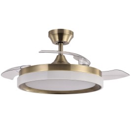 Ventilador Zenit DC Cuero Plegable 107Ø 72w 3aspas Mando Memoria Y Temporizador 208491314 - Fabrilamp
