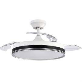 Ventilador Escarcha Dc Blanco-negro Plegable 107Ø 72w 3aspas Mando Memoria Y Temporizador 208591301 - Fabrilamp
