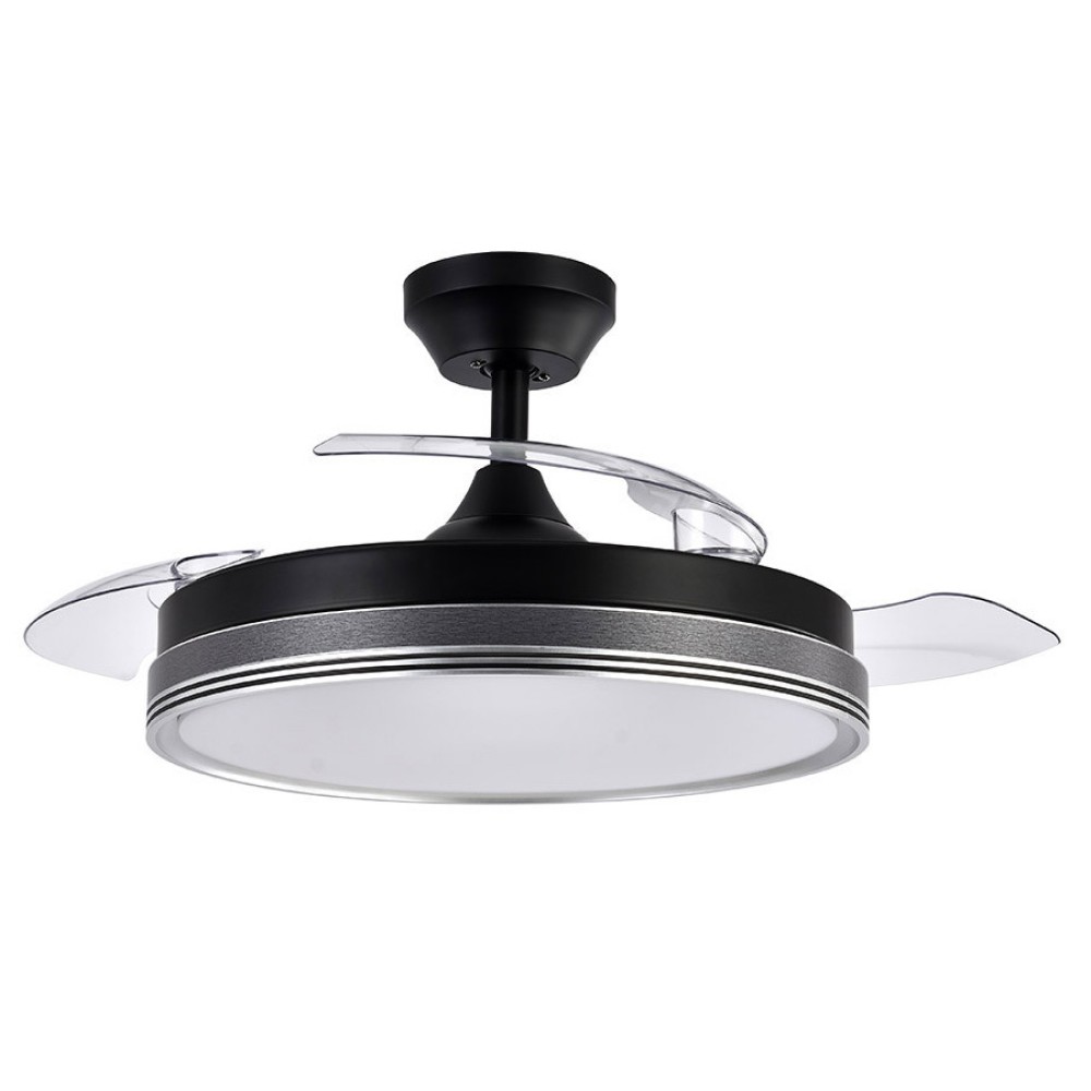 Ventilador Escarcha Dc Negro-Gris Plegable 107Ø 72w 3aspas Mando Memoria Y Temporizador 208591309 - Fabrilamp