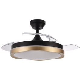 Ventilador Blondi DC Negro-Oro Plegable 107Ø 72w 3aspas Mando Memoria Y Temporizador 208791316 - Fabrilamp