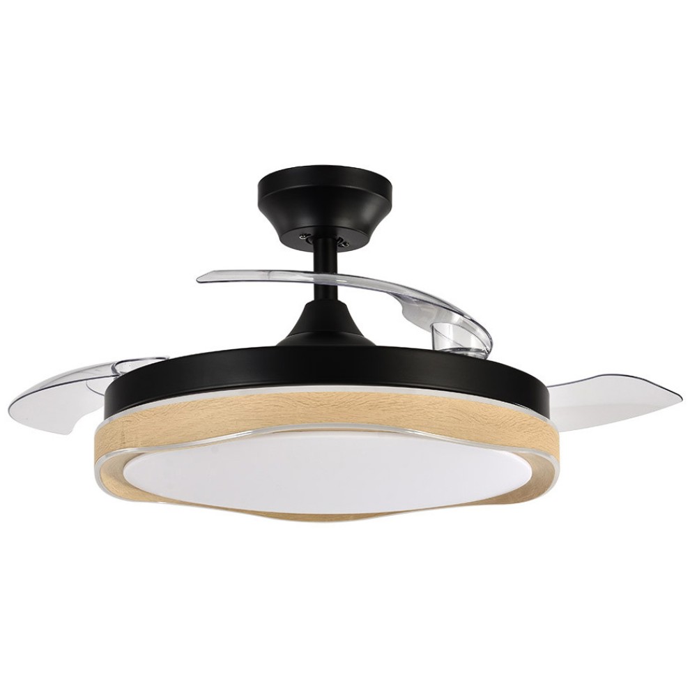 Ventilador Blondi DC Negro-Madera Plegable 107Ø 72w 3aspas Mando Memoria Y Temporizador 208791385 - Fabrilamp