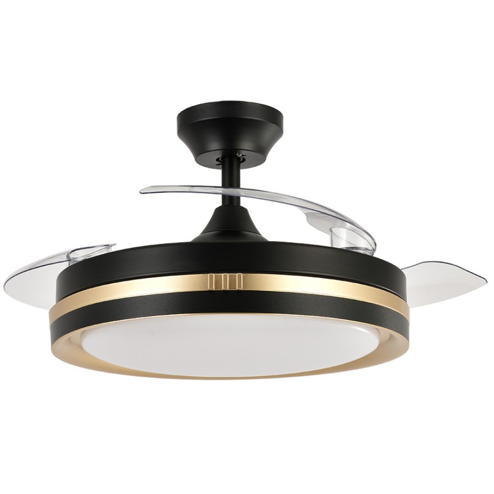 Ventilador Viper DC Negro-Oro Plegable 107Ø 72w 3aspas Mando Memoria Y Temporizador 208991316 - Fabrilamp
