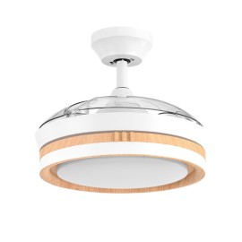 Ventilador Mini Viper DC Blanco-Haya Plegable 91Ø 48w Mando Memoria Y Temporizador 208999068 - Fabrilamp