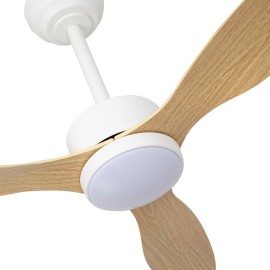 Ventilador Serpa DC Blanco 107Ø 24w 3aspas Haya Mando Regulable Memoria Y Temporizador 209491368 - Fabrilamp