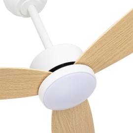 Ventilador Genil DC Blanco 132Ø 24w 3aspas Haya Mando Memoria Y Temporizador 209591368 - Fabrilamp