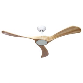 Ventilador Castelo DC Blanco-Haya 132Ø 18w 3aspas Mando Regulable Memoria Y Temporizador 212091368 - Fabrilamp