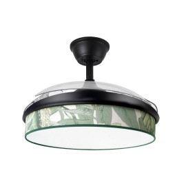 Ventilador Mini Moda DC Negro-Hoja Verde 91Ø 72w Mando Memoria Y Temporizador 212480109 - Fabrilamp