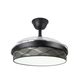 Ventilador Mini Moda DC Negro-Tetris Gris 91Ø 72w Mando Memoria Y Temporizador 212481109 - Fabrilamp