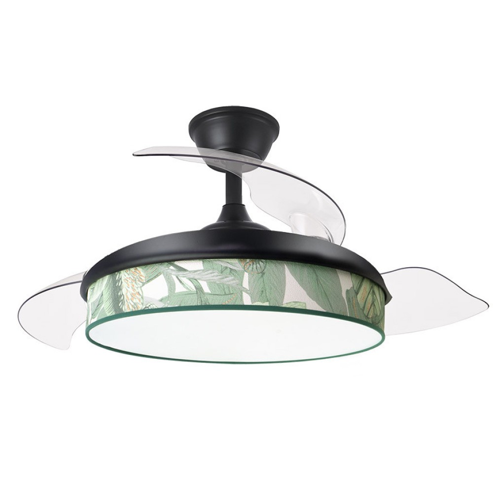 Ventilador Moda DC Negro-Hoja Verde 108Ø 72w 3aspas Mando Memoria Y Temporizador 212490109 - Fabrilamp