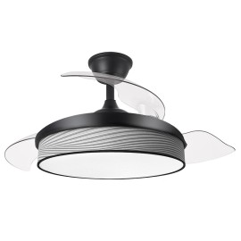 Ventilador Moda DC Negro-Surco Gris 108Ø 72w 3aspas Mando Memoria Y Temporizador 212490409 - Fabrilamp