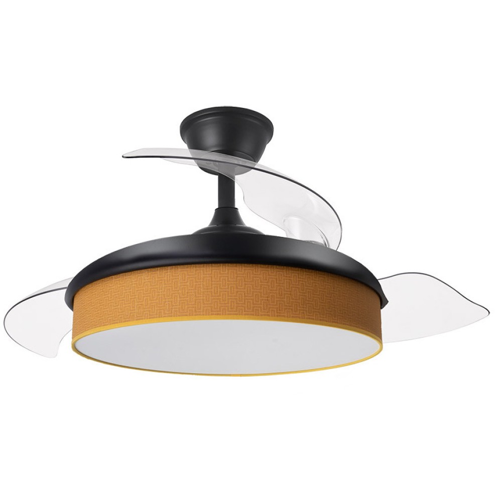Ventilador Moda DC Negro-Naranja 108Ø 72w 3aspas Mando Memoria Y Temporizador 212490909 - Fabrilamp