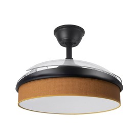 Ventilador Moda DC Negro-Naranja 108Ø 72w 3aspas Mando Memoria Y Temporizador 212490909 - Fabrilamp