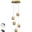 Lampara Led Rocio Oro 5L Cristal Champan Burbujas Mando 783529D