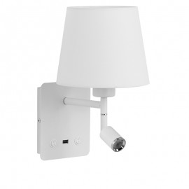 Lámparas MDC, Aplique Mailand Usb Blanco E27-Led 3W 3000K Pantalla 5-7718-81-06 - Lamparas MDC