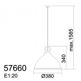 Lámparas MDC, Colgante Aroa ø380Mm 1Xe27 Alum-Madera Crema 5-7660-82-21 - Lamparas MDC