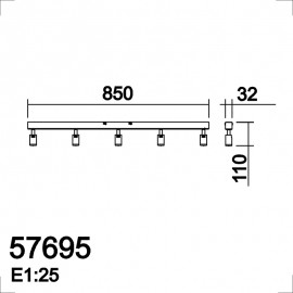 Lámparas MDC, Foco Apolo R5 Led 5X5W 500Lm Negro Mate Ip44 5-7695-91-03 - Lamparas MDC