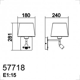 Lámparas MDC, Aplique Mailand Usb Blanco E27-Led 3W 3000K Pantalla 5-7718-81-06 - Lamparas MDC