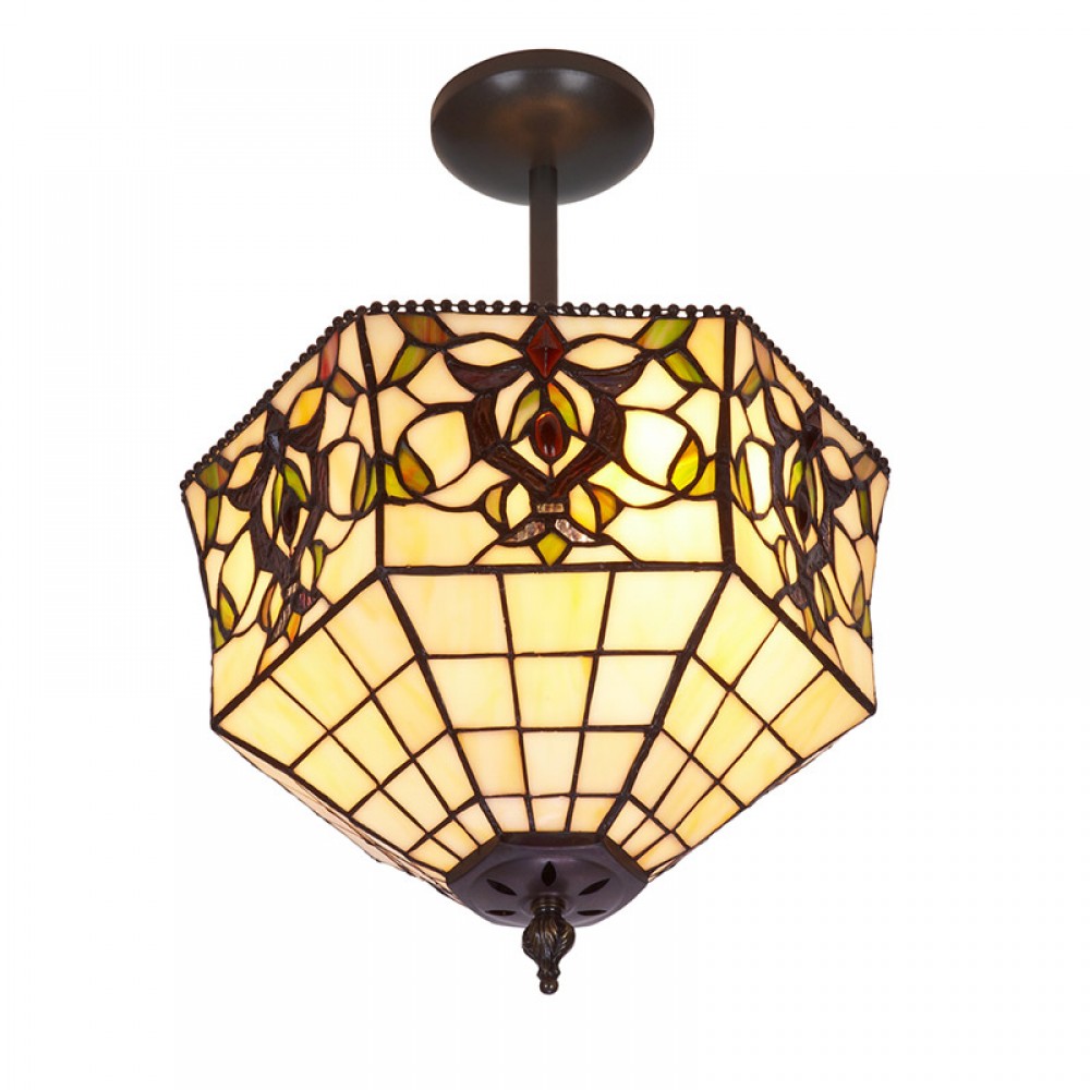 Hexa - Plafon Tiffany Serie Hexa 242544 - Tiffan y Luz