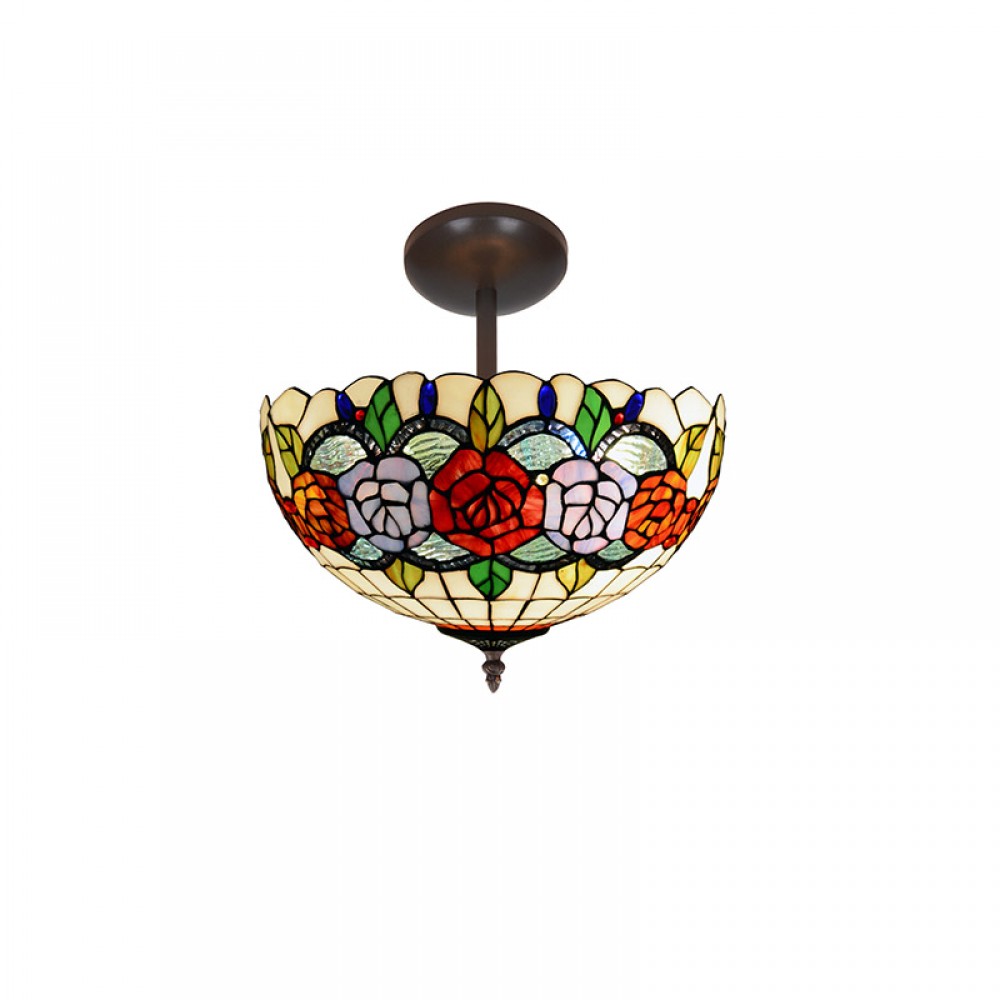 Rosy - Plafon Tiffany Serie Rosy 283244 - Tiffan y Luz