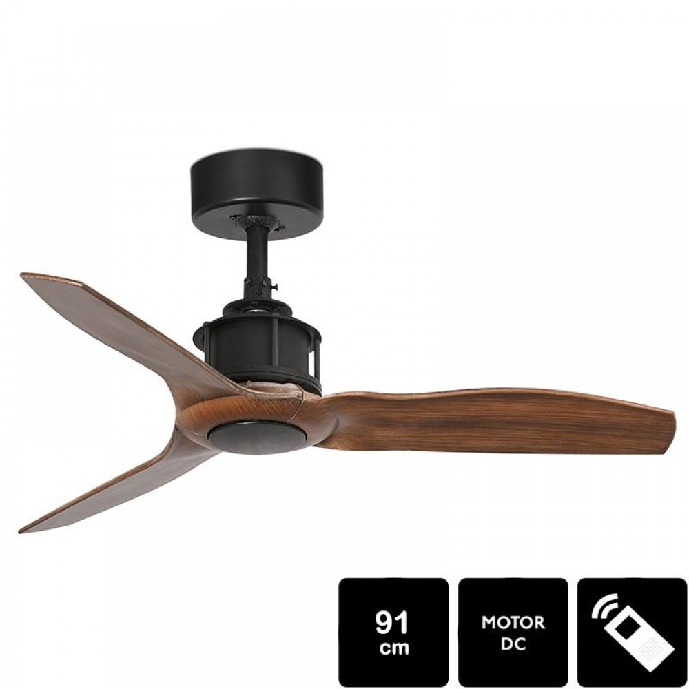Faro 33425, Ventilador DC MINI JUST FAN Negro Roble 33425 - Faro